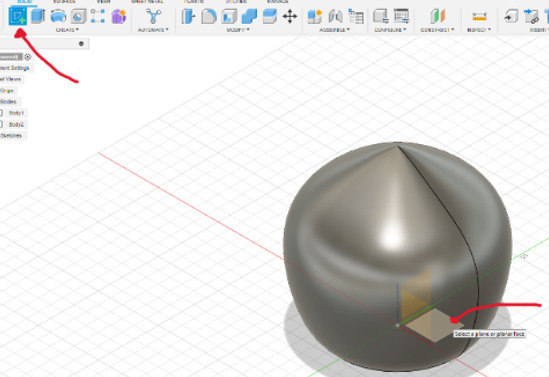 Creating revolve operation